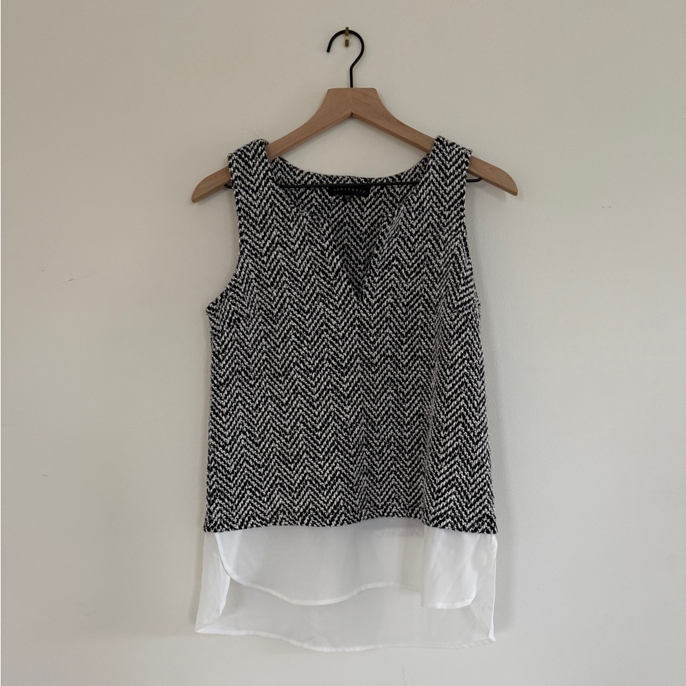 Sanctuary Black & White Sleeveless Blouse